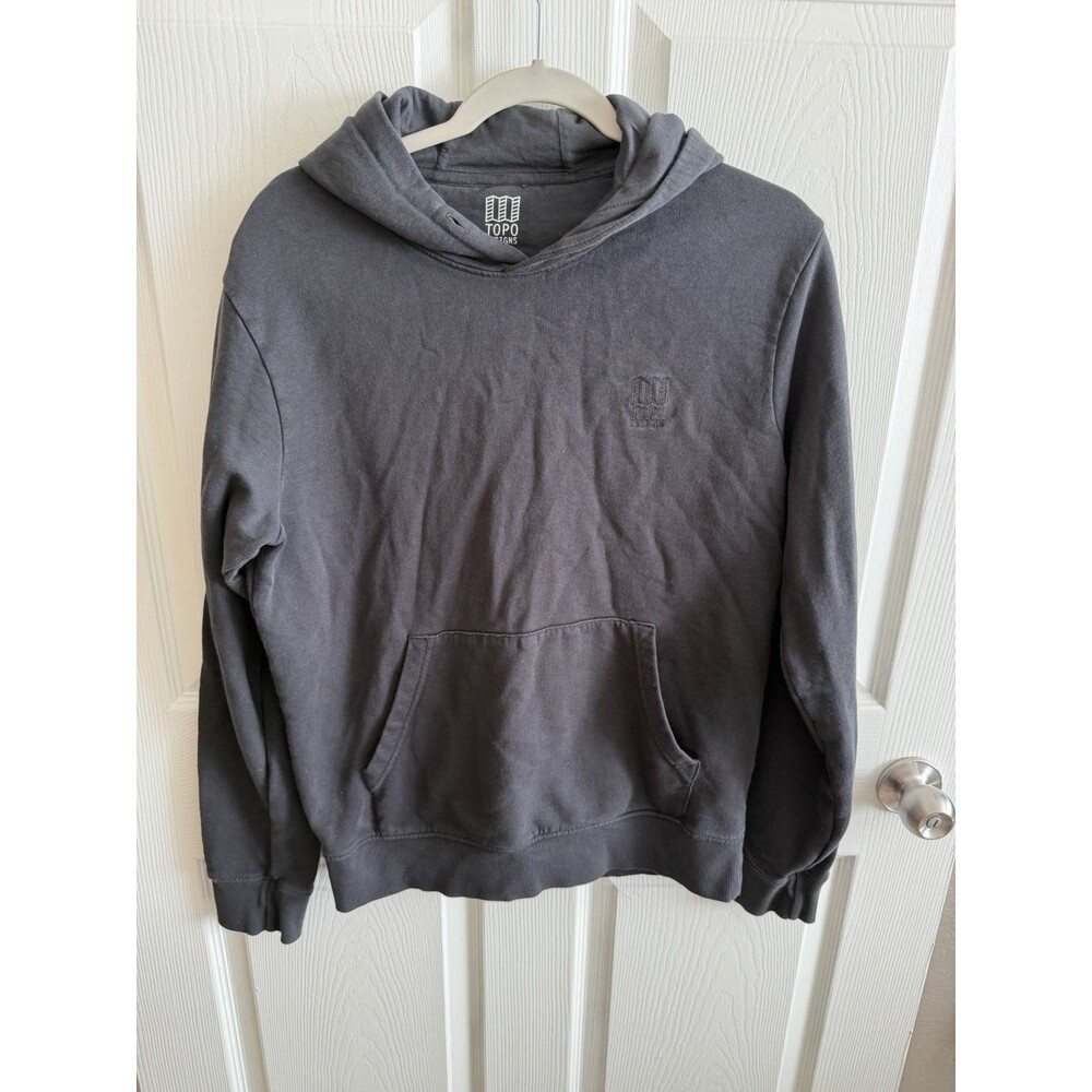 Topo Designs Hoodie Mens Small Black Pullover Kangaroo Pocket